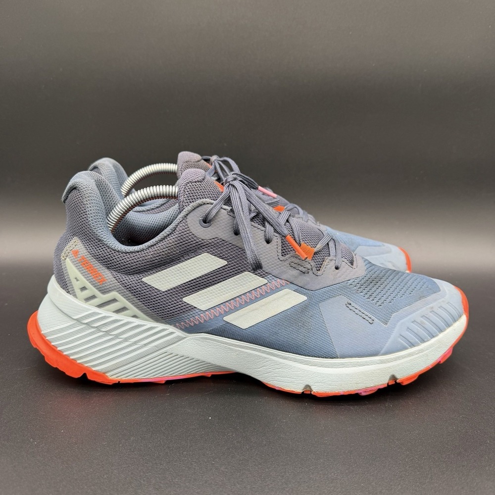 Adidas Terrex Soulstride Trail Running Shoes Grey Blue Orange Men's Size 10.5